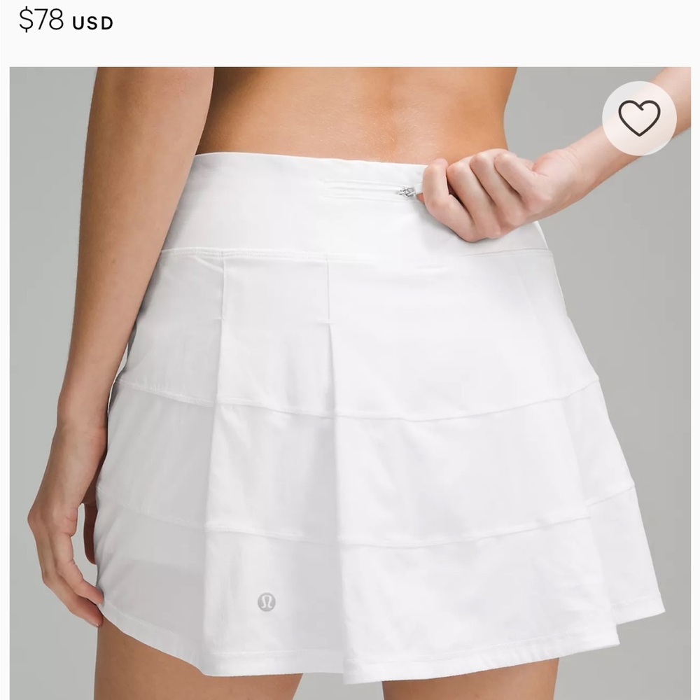 Lululemon 
Pace Rival Mid-Rise Skirt
Long - In Color White
